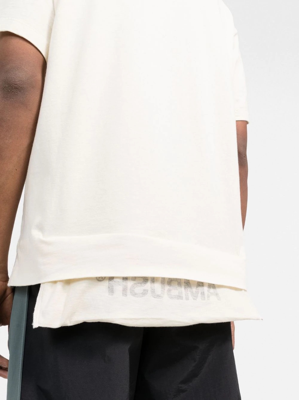 layered-hem cotton T-shirt - 5