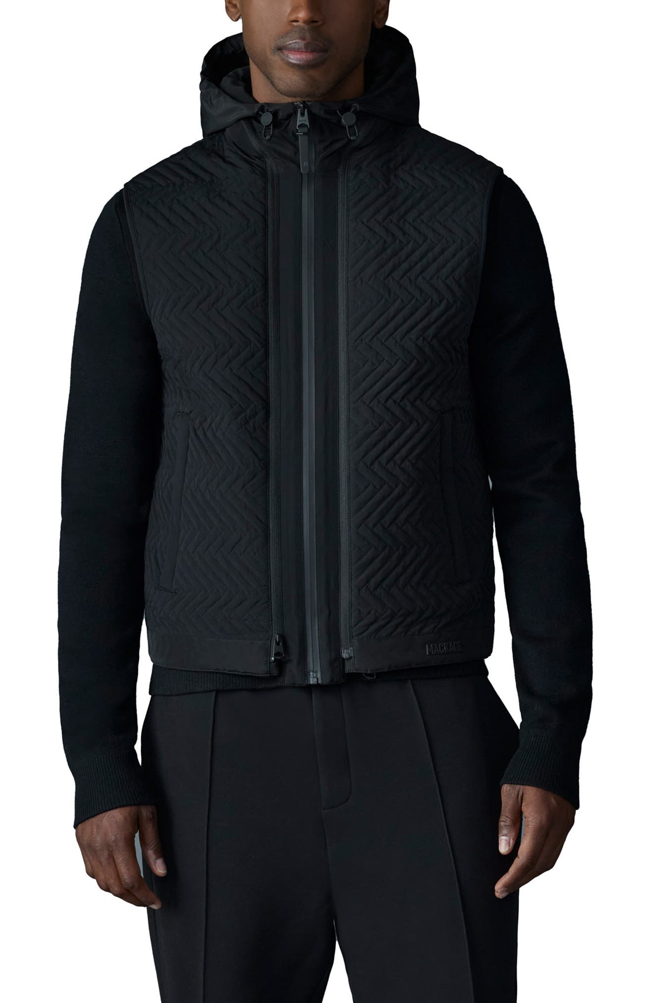 Mackage Barrett 2-in-1 Quilted Hybrid Recycled Down Jacket in Black at Nordstrom - 1