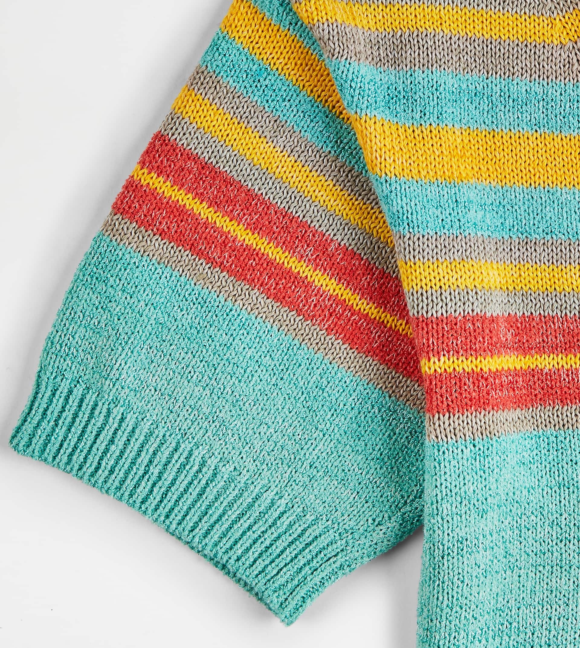 SHORT-SLEEVED LINEN BLEND JUMPER - LIGHT BLUE, YELLOW, ORANGE - 8
