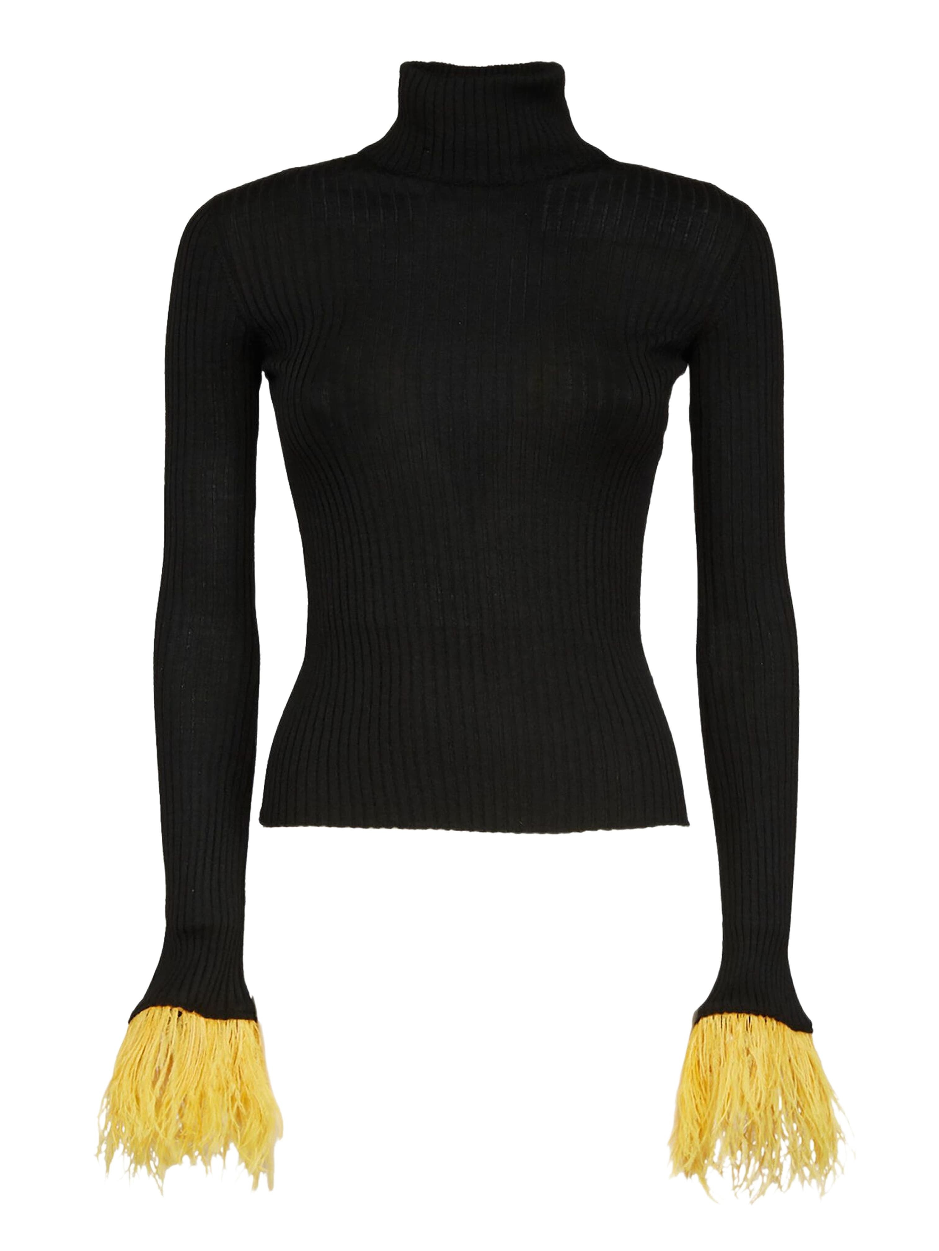 La DoubleJ High Kick Top With Feathers Black at Nordstrom - 2