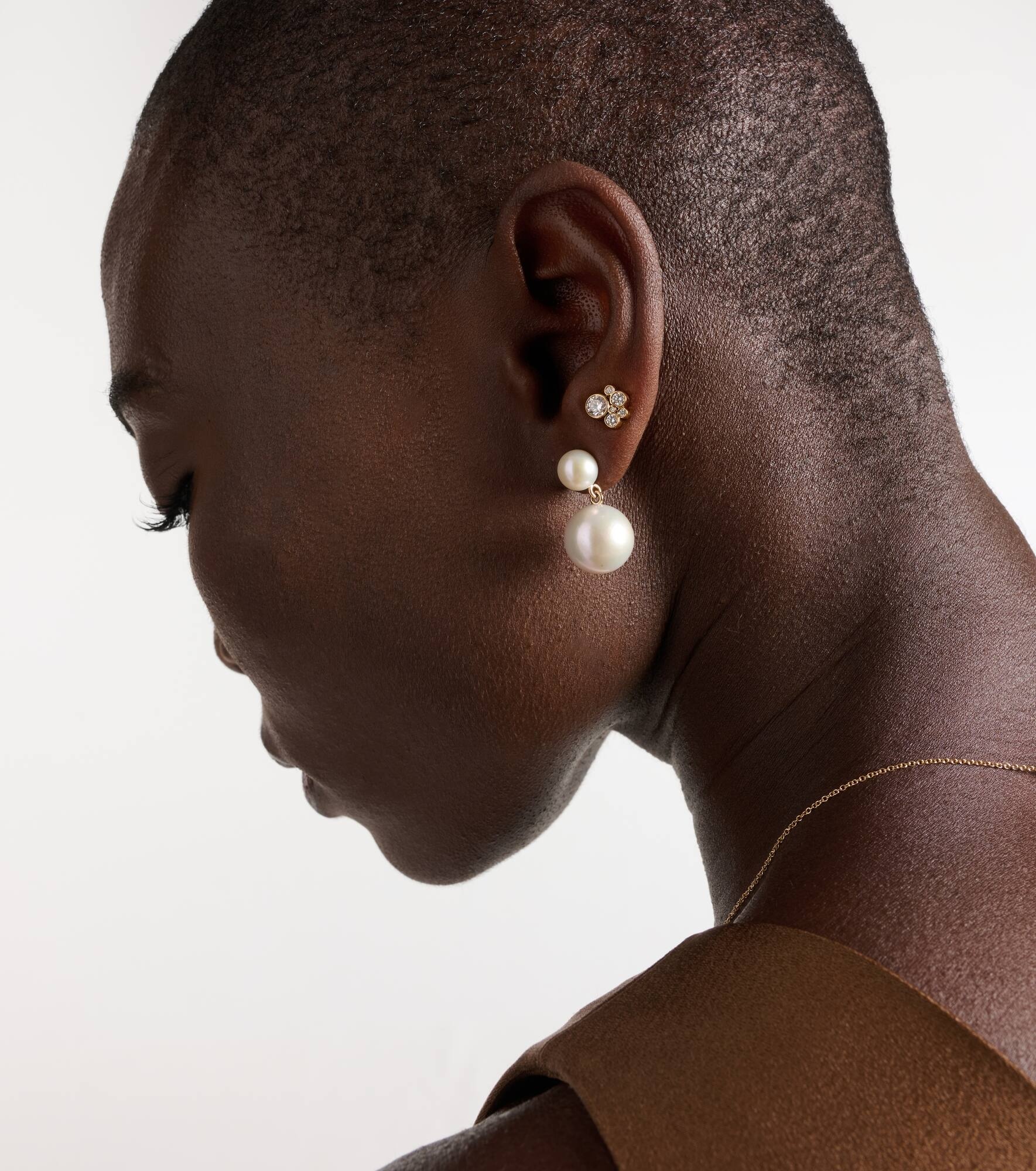 Bisou Diamant 18kt gold single earring with diamonds - 2