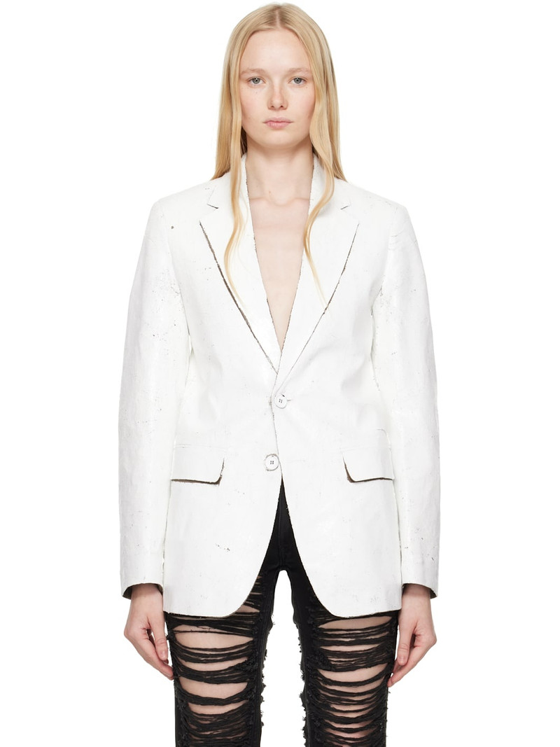 White Hand-Coated Blazer 1