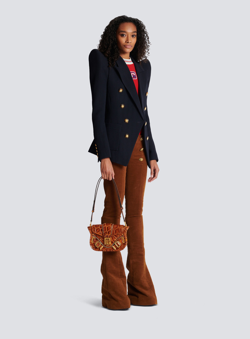 Balmain Blaze bag in crocodile-print leather outlook
