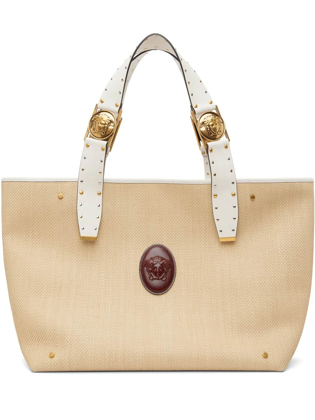 Beige Rivière Large Raffia Tote - 1