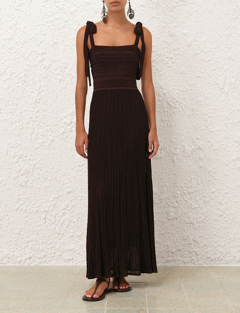 Zimmermann LUCKY METALLIC TIE DRESS outlook