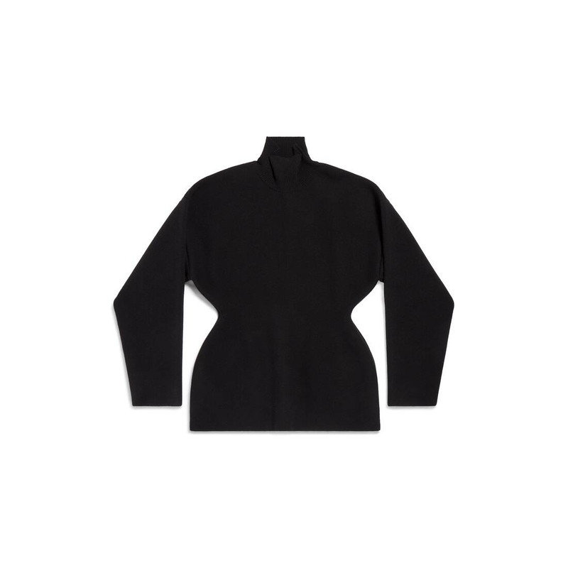 Women's Hourglass Turtleneck Sweater in Black 1