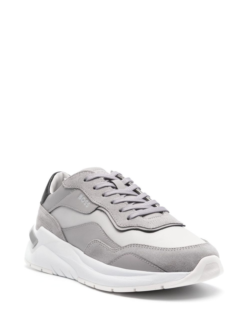 BOSS lace-up leather sneakers outlook