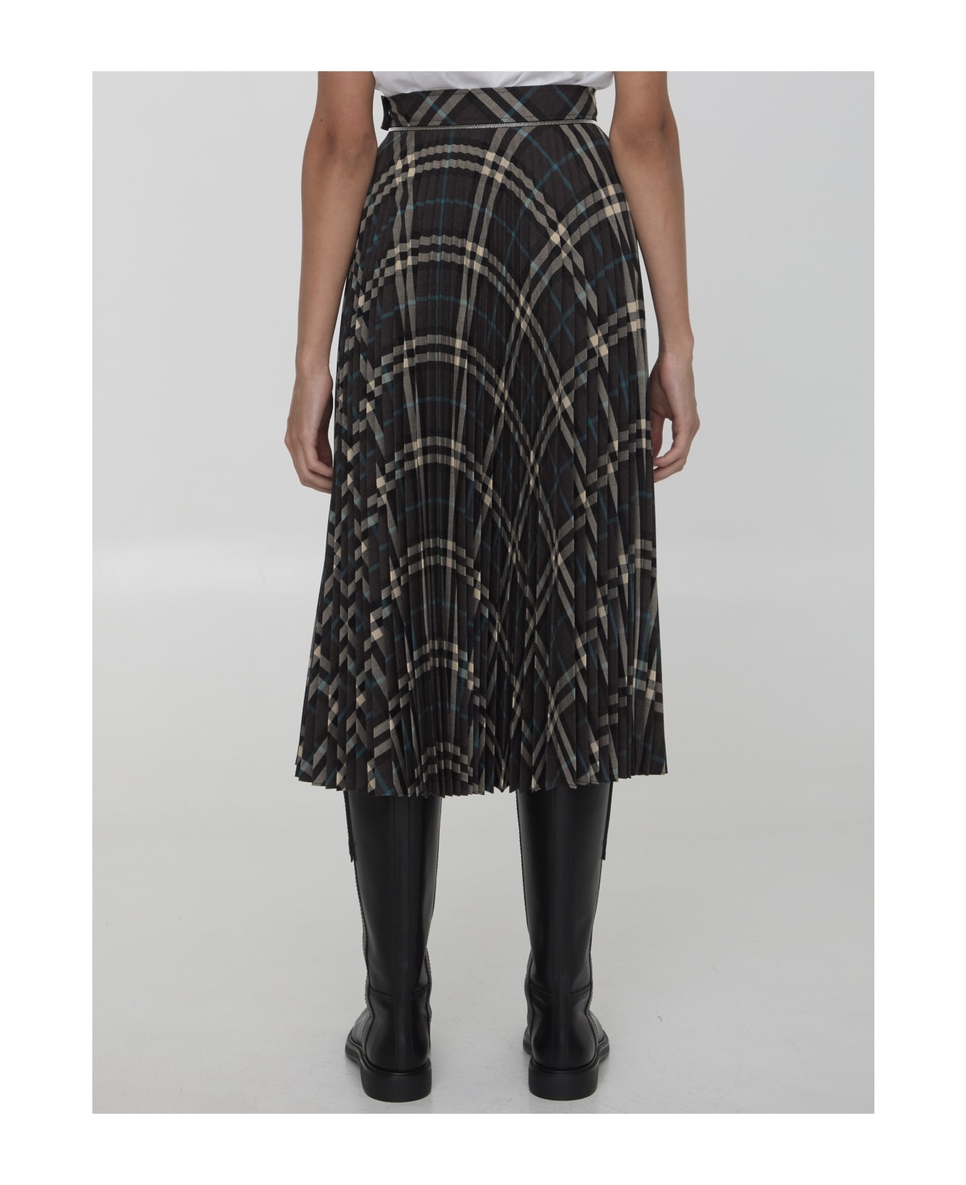 Check Pleated Skirt - 4