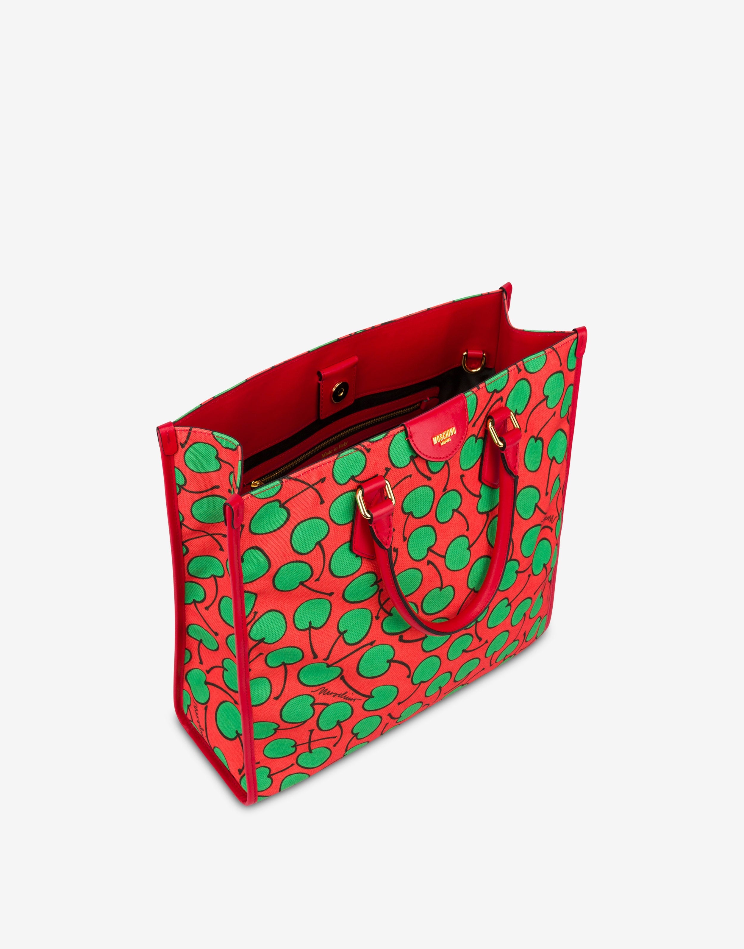ALL-OVER CHERRY CANVAS SHOPPING TOTE - 3