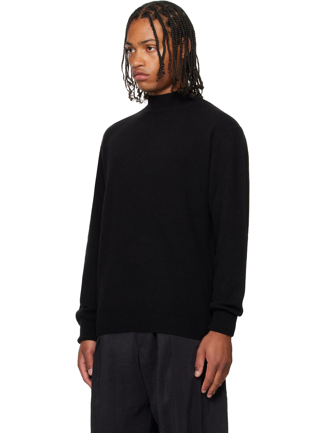 Black Mock Neck Sweater - 4