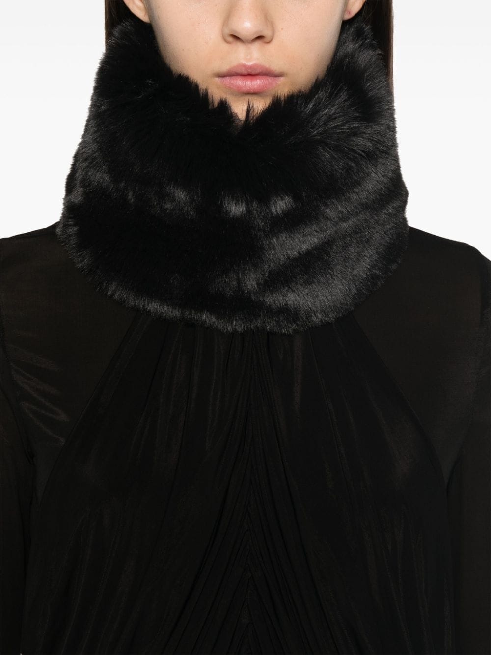 faux-fur trim maxi dress - 5