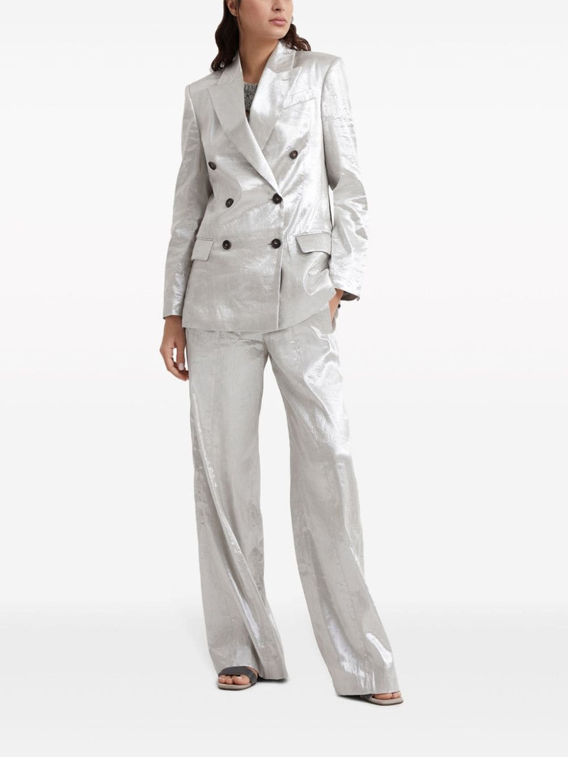metallic linen-blend suit 3
