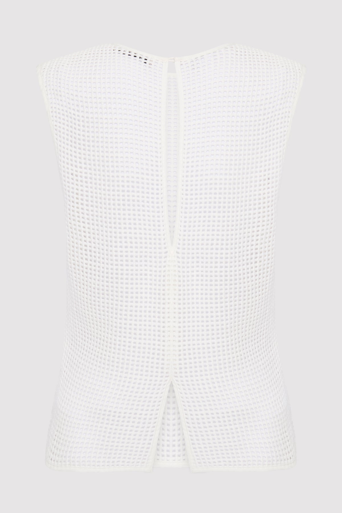 Cotton Grid Shell Top - White - 7