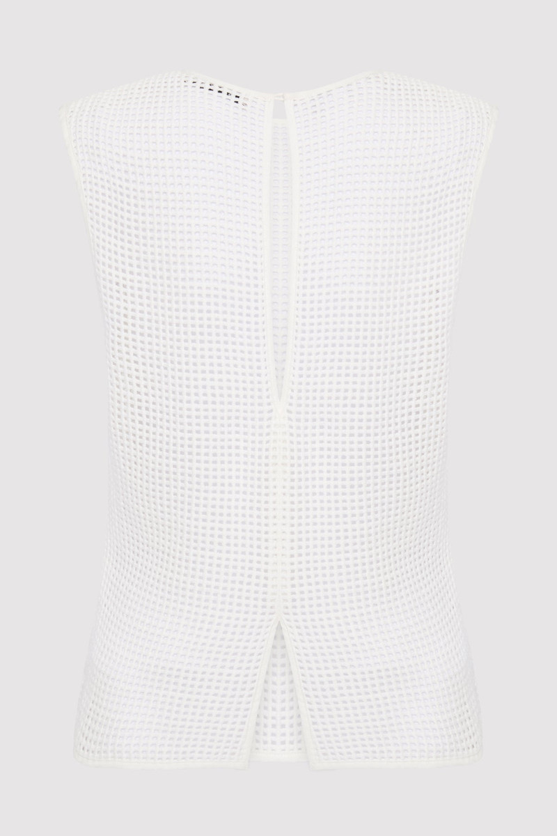 ST. AGNI Cotton Grid Shell Top - White outlook