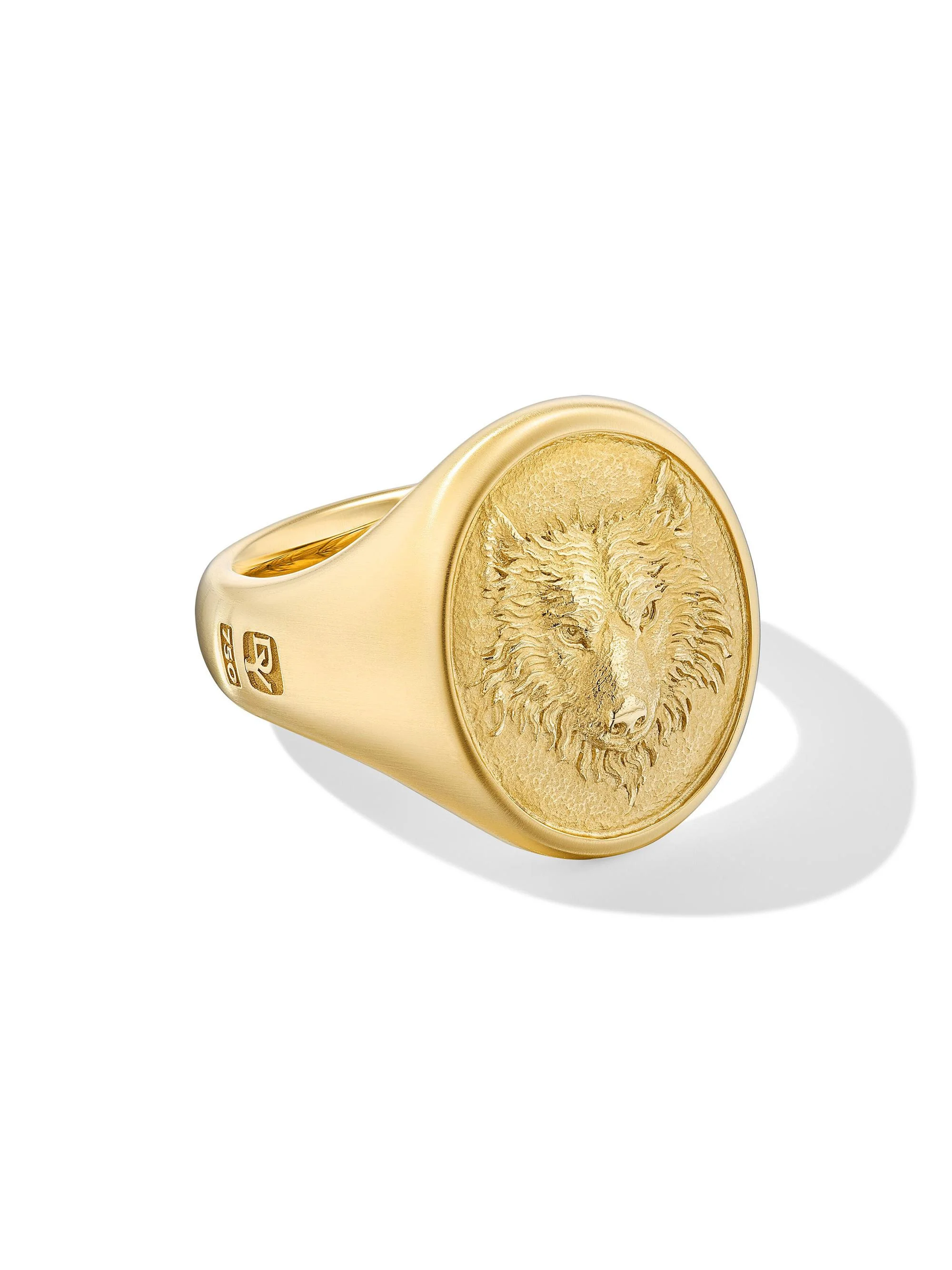 Men's Petrvs Wolf Signet Ring in 18K Yellow Gold - Gold - 1