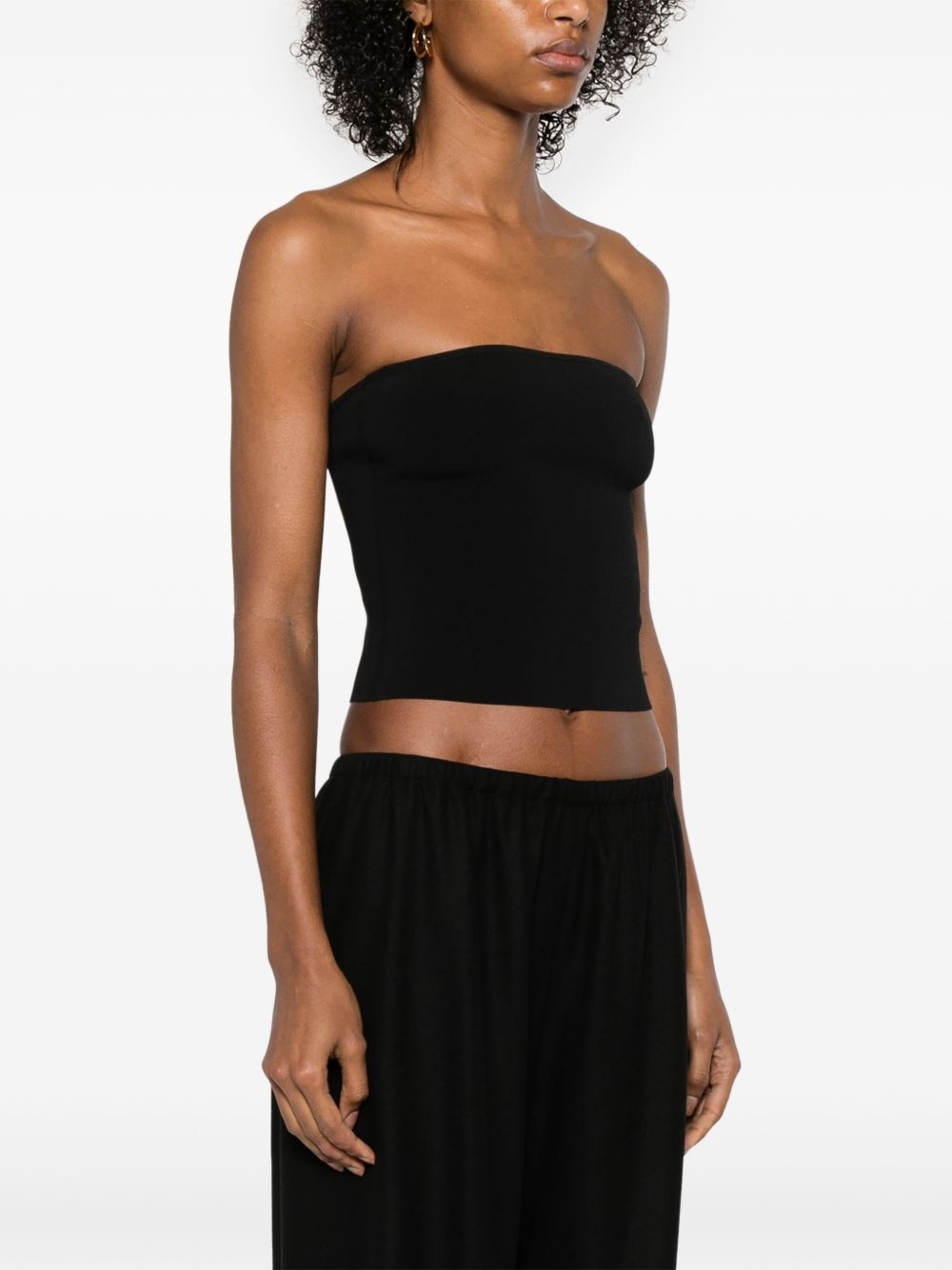 strapless knit crop top - 3