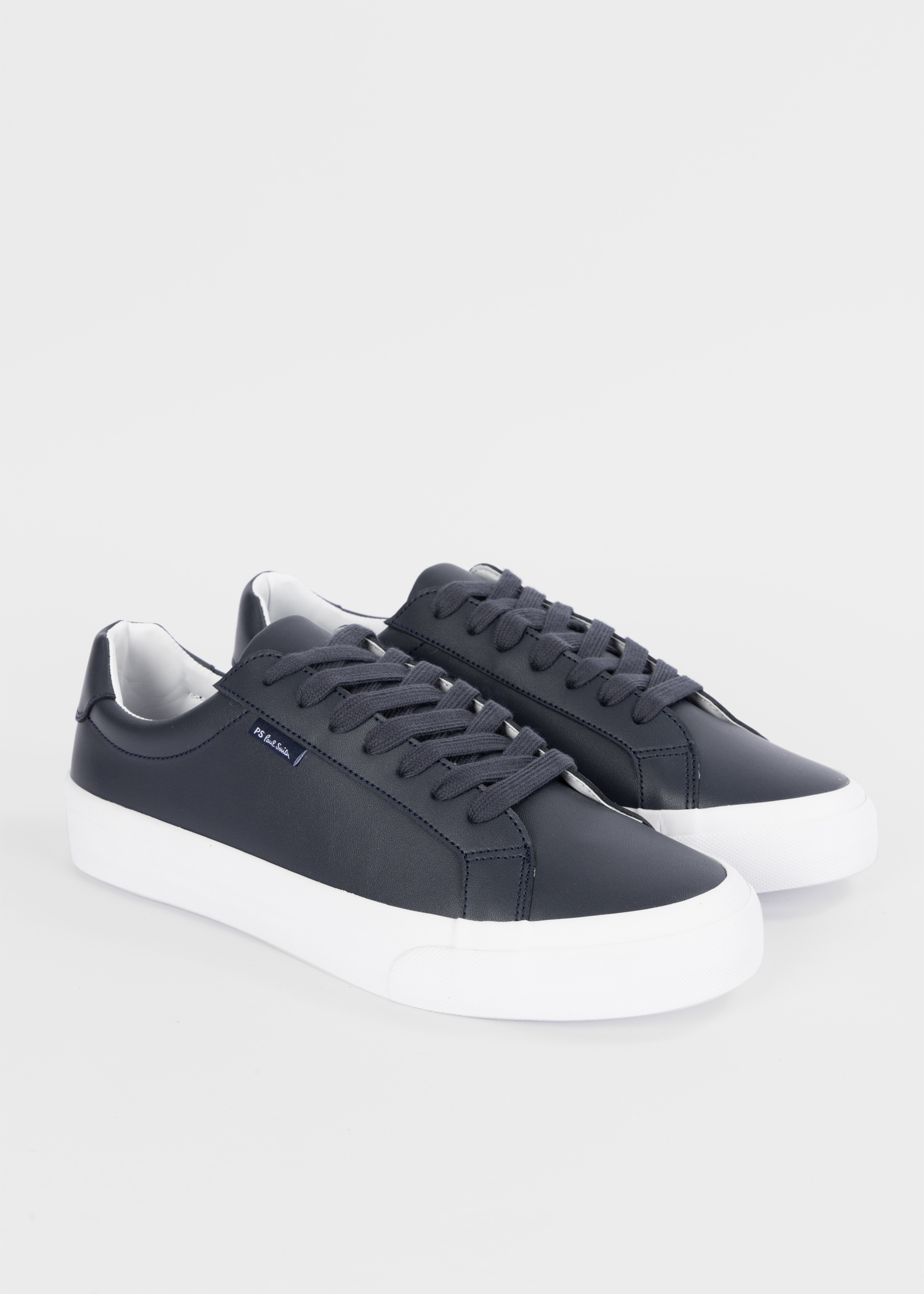 Dark Navy Leather 'Amos' Trainers - 2