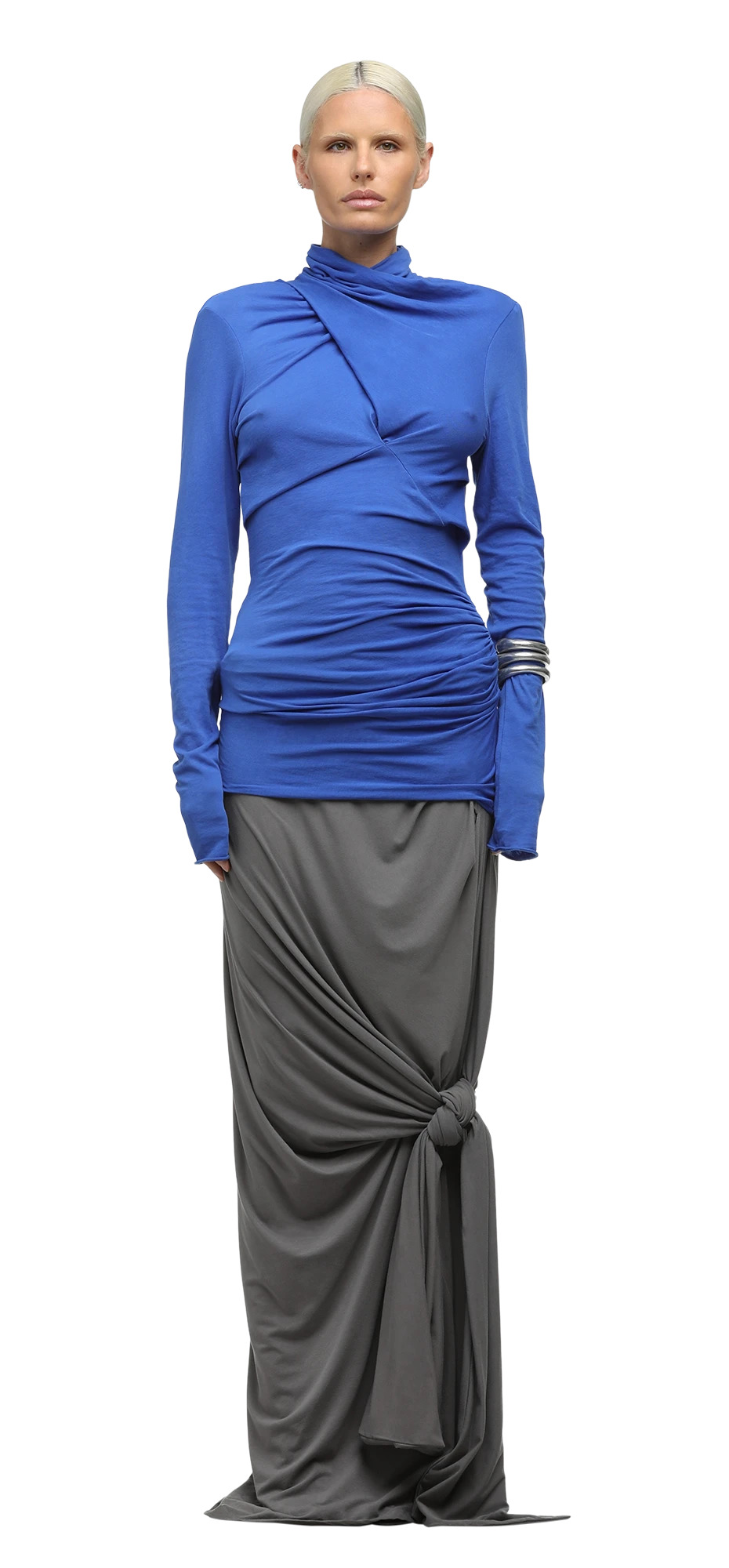 LUMIERE SCARF SKIRT DEEP GREY - 3