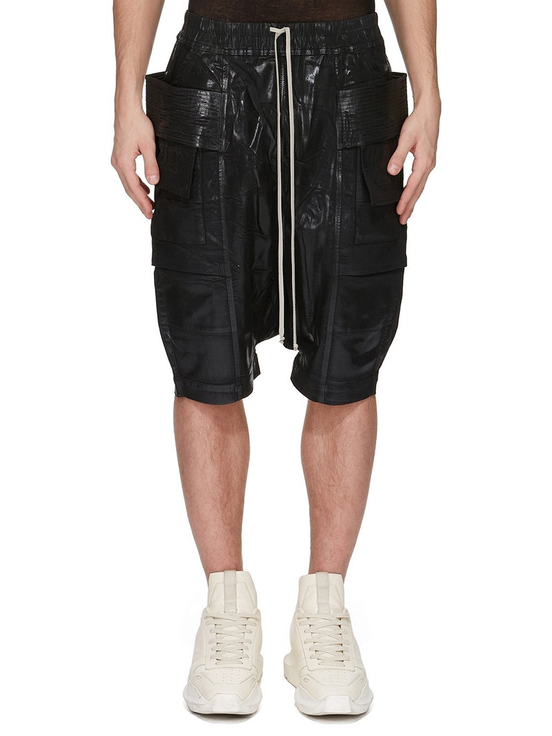 Black Hollywood Creatch Cargo Pods Denim Shorts 1