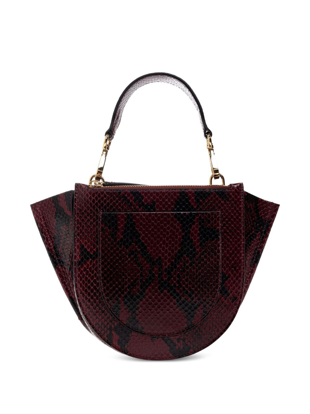 snakeskin half-moon tote bag - 3