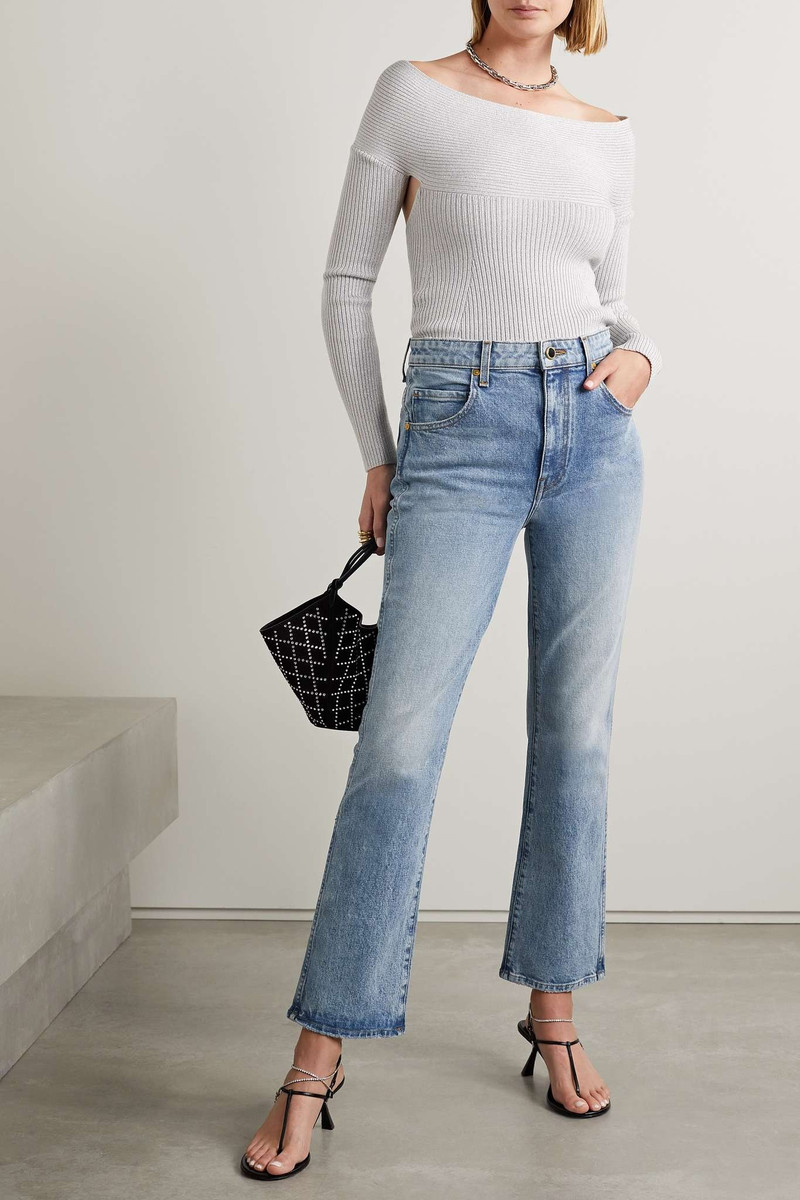 KHAITE Vivian cropped high-rise bootcut jeans outlook
