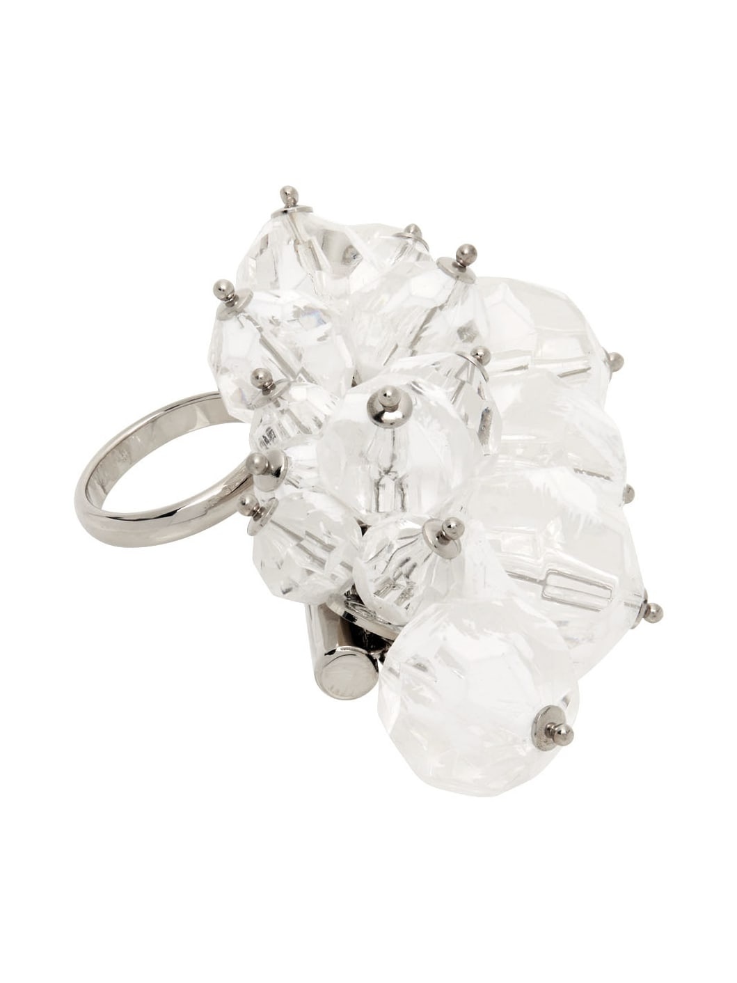 Silver Brushed Bead Ring - 5