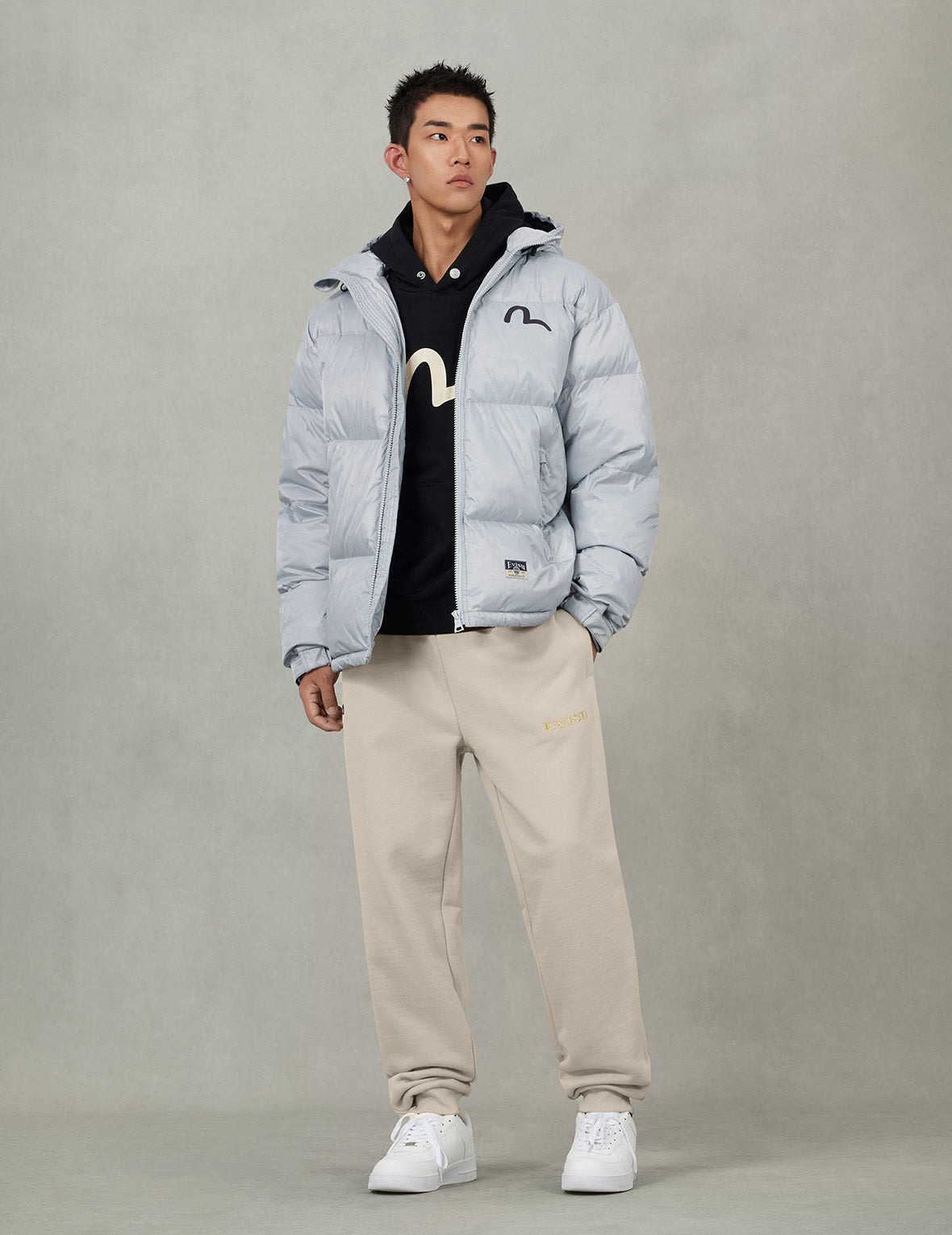 Allover Seagull Crane Jacquard Regular Fit Down Jacket - 4