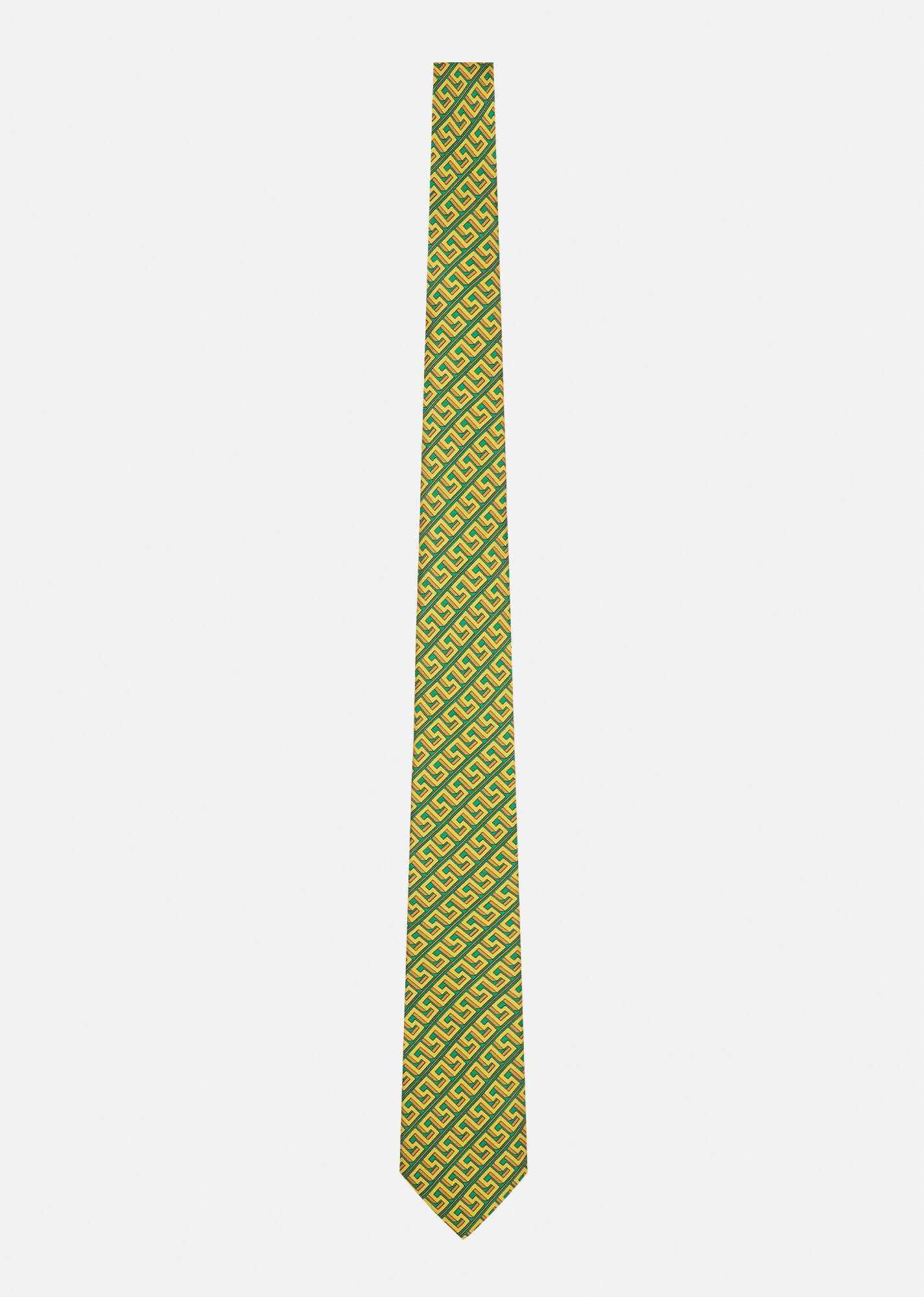 Greca Print Silk Tie - 1