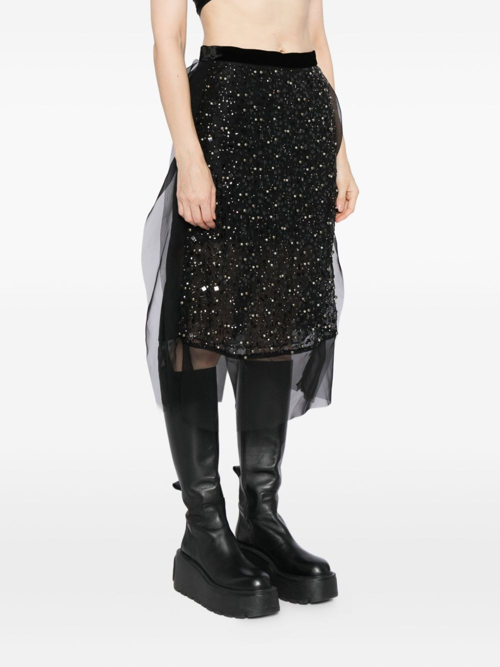 sequin-embellished skirt - 3