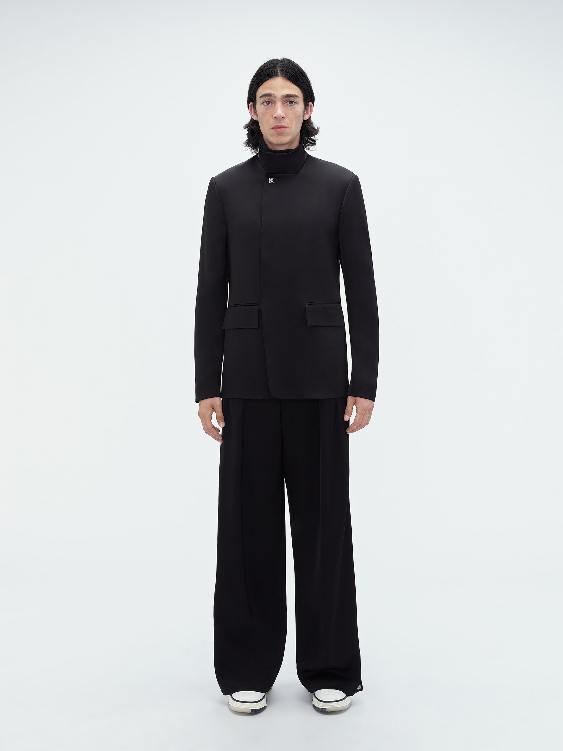 DOUBLE BREASTED STAND COLLAR BLAZER - 2