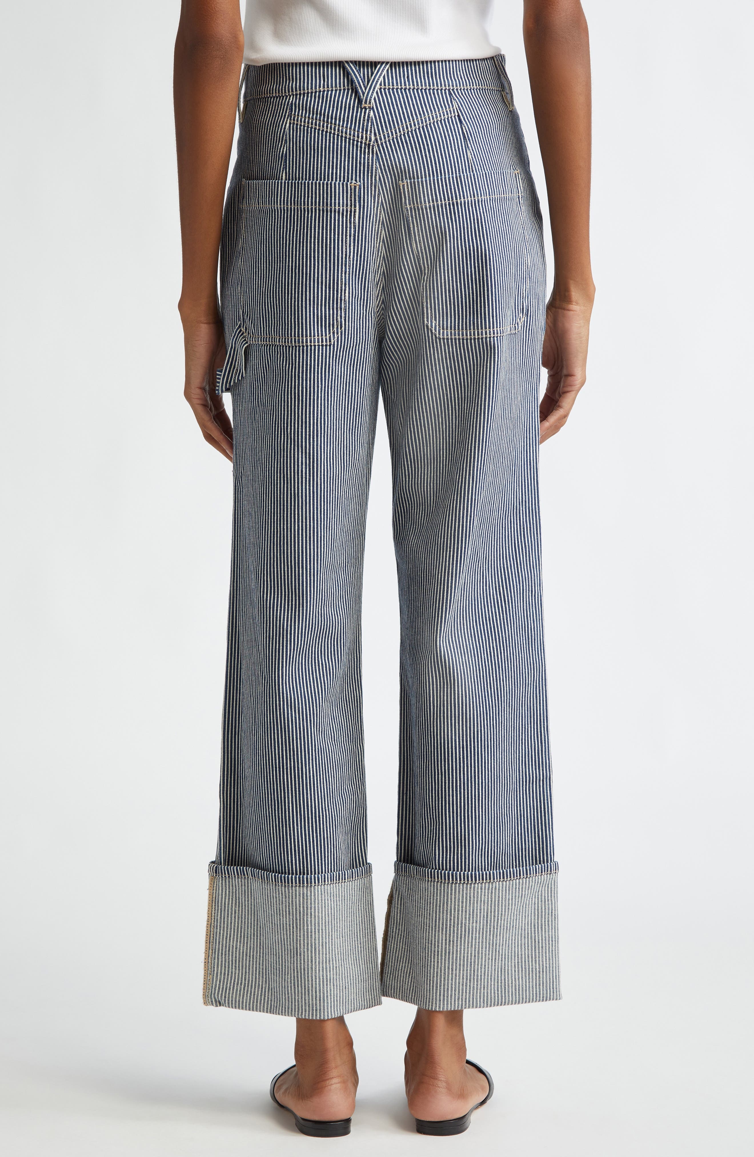 Veronica Beard Dylan Stripe High Waist Relaxed Straight Leg Jeans in Solstice Stripe at Nordstrom - 2
