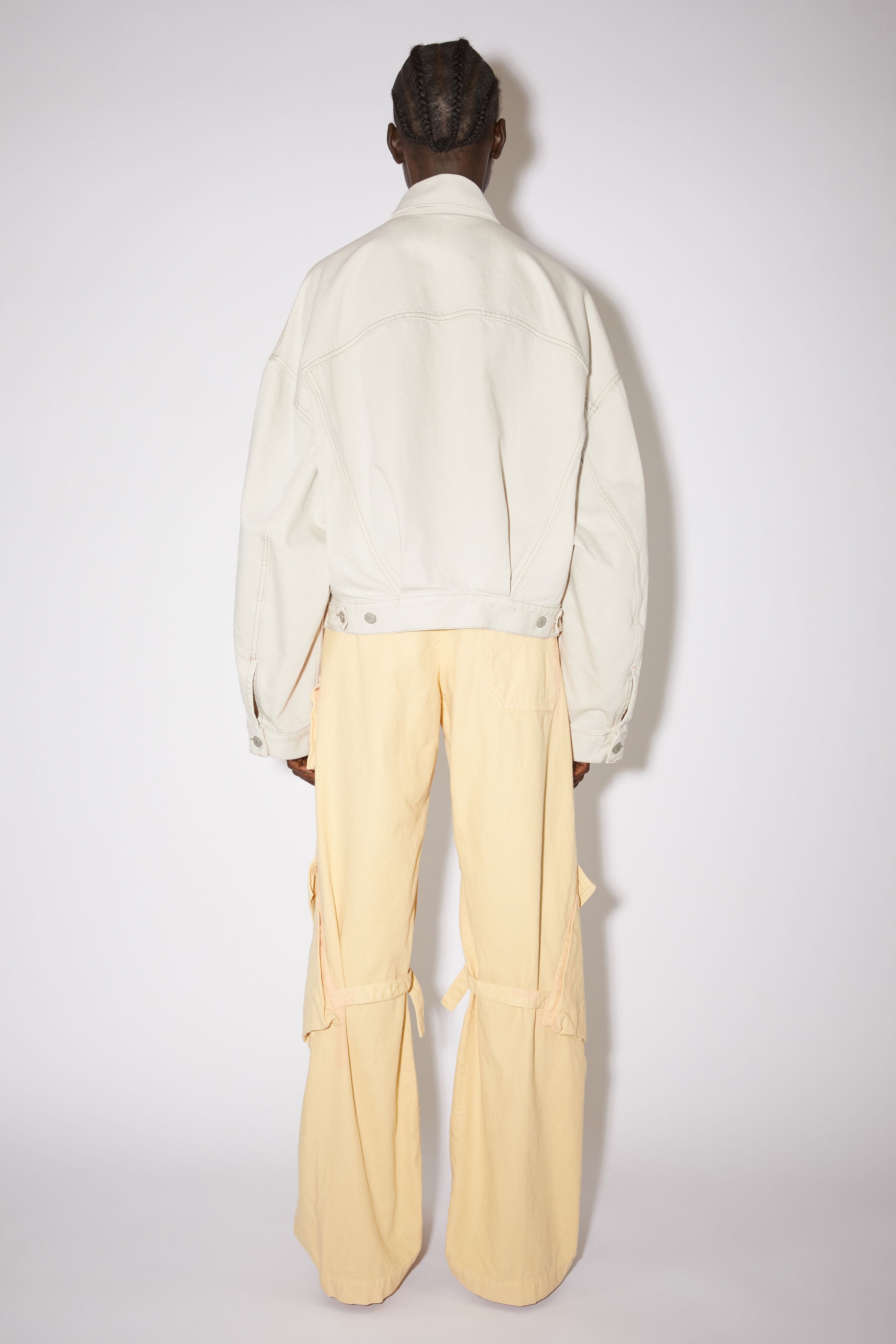 Cropped denim jacket - White - 3