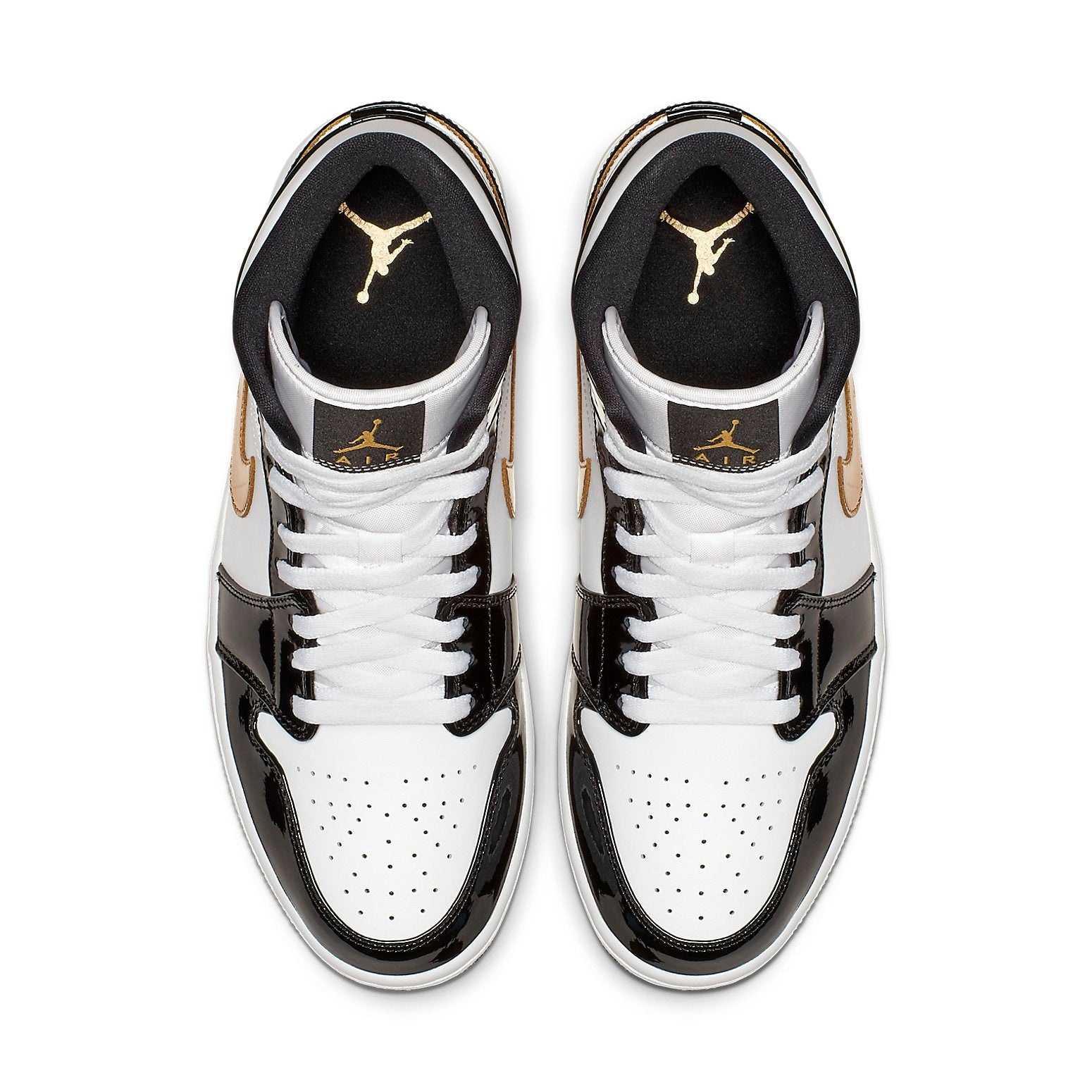 Air Jordan 1 Mid Patent 'Black Gold' 852542-007 - 3