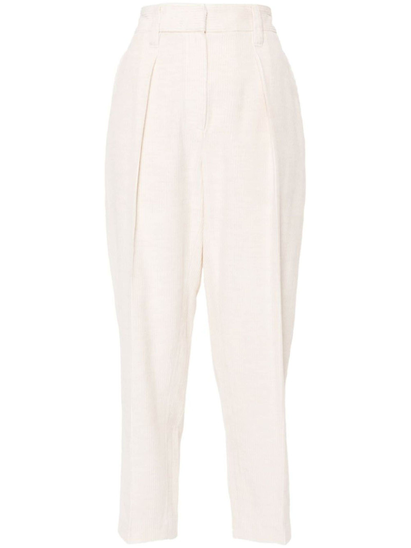 pressed-crease corduroy trousers - 1