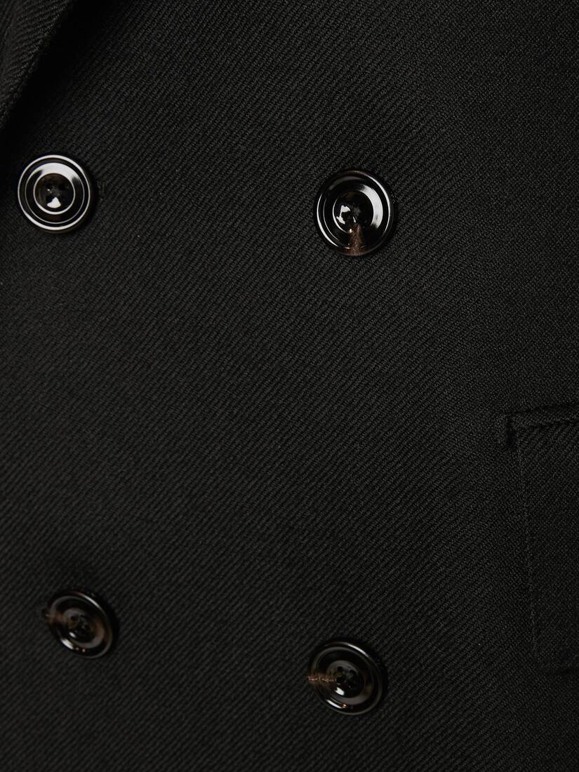 Dropped Sleeve Sleeve Double-breasted Tailored Jacket in Black - 2