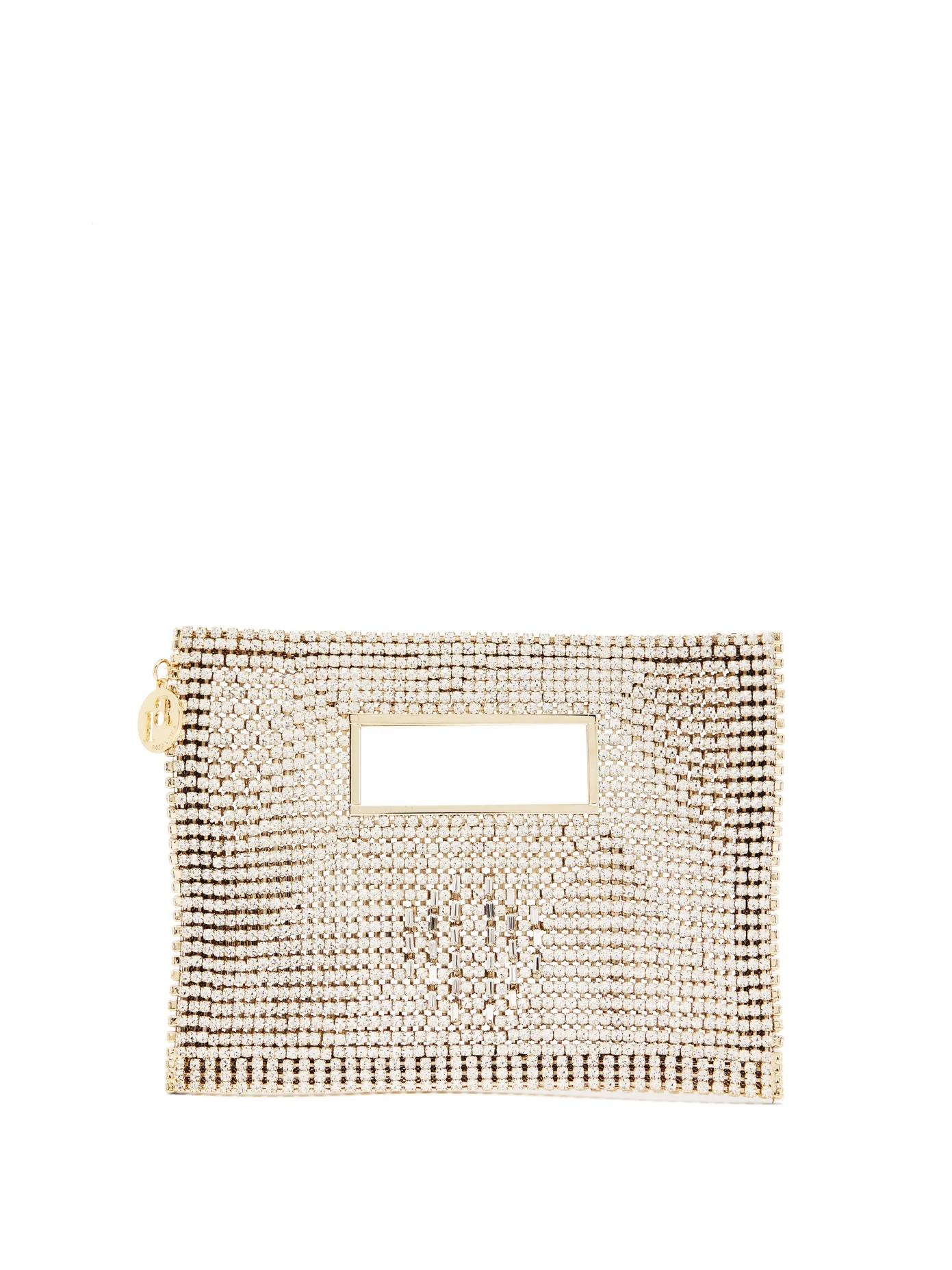 Iside crystal-embellished envelope clutch bag - 1