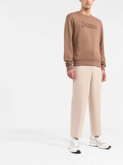 Herno logo-print long-sleeve sweatshirt outlook