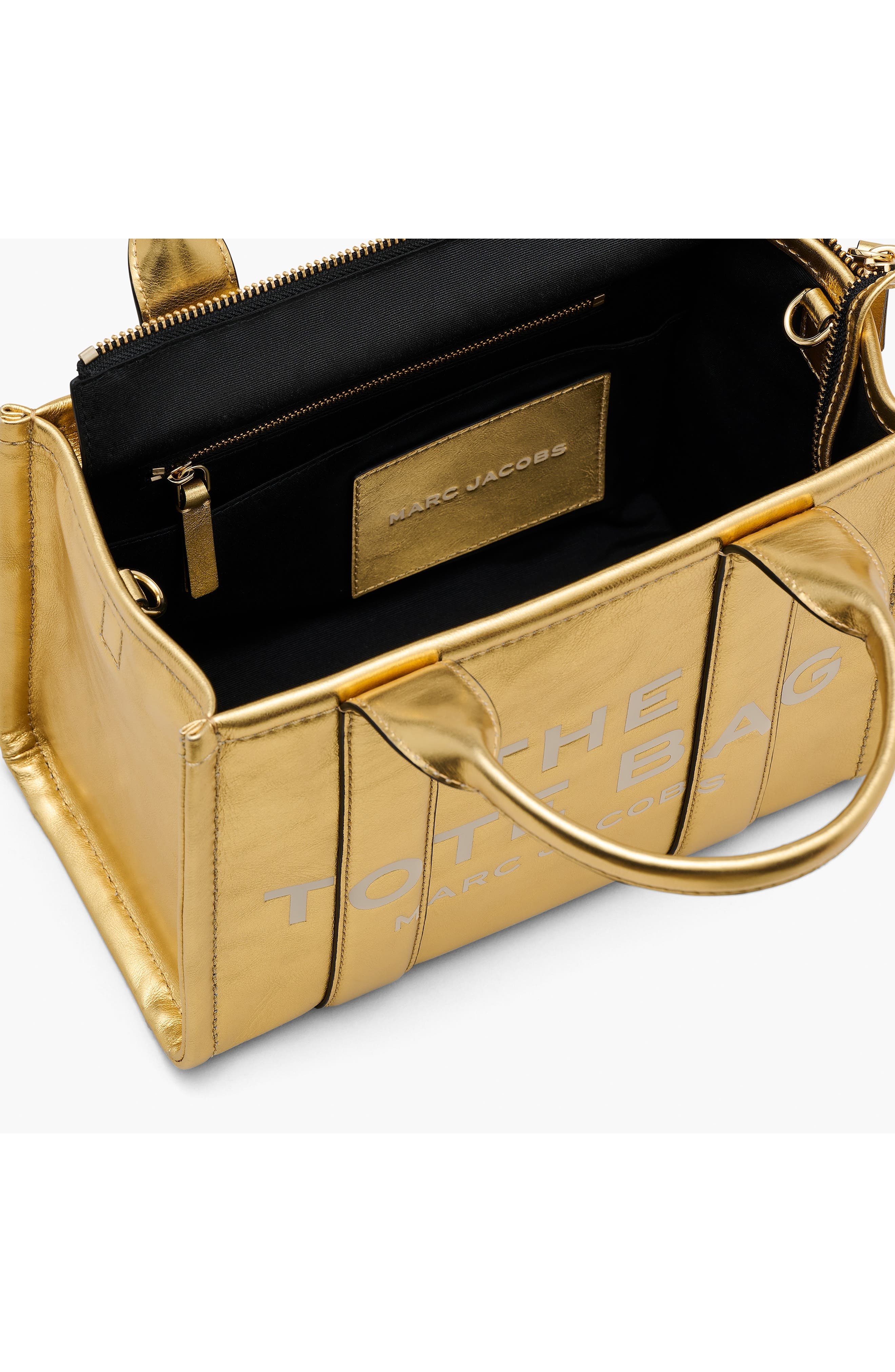 Marc Jacobs The Small Metallic Leather Tote in Gold at Nordstrom - 8