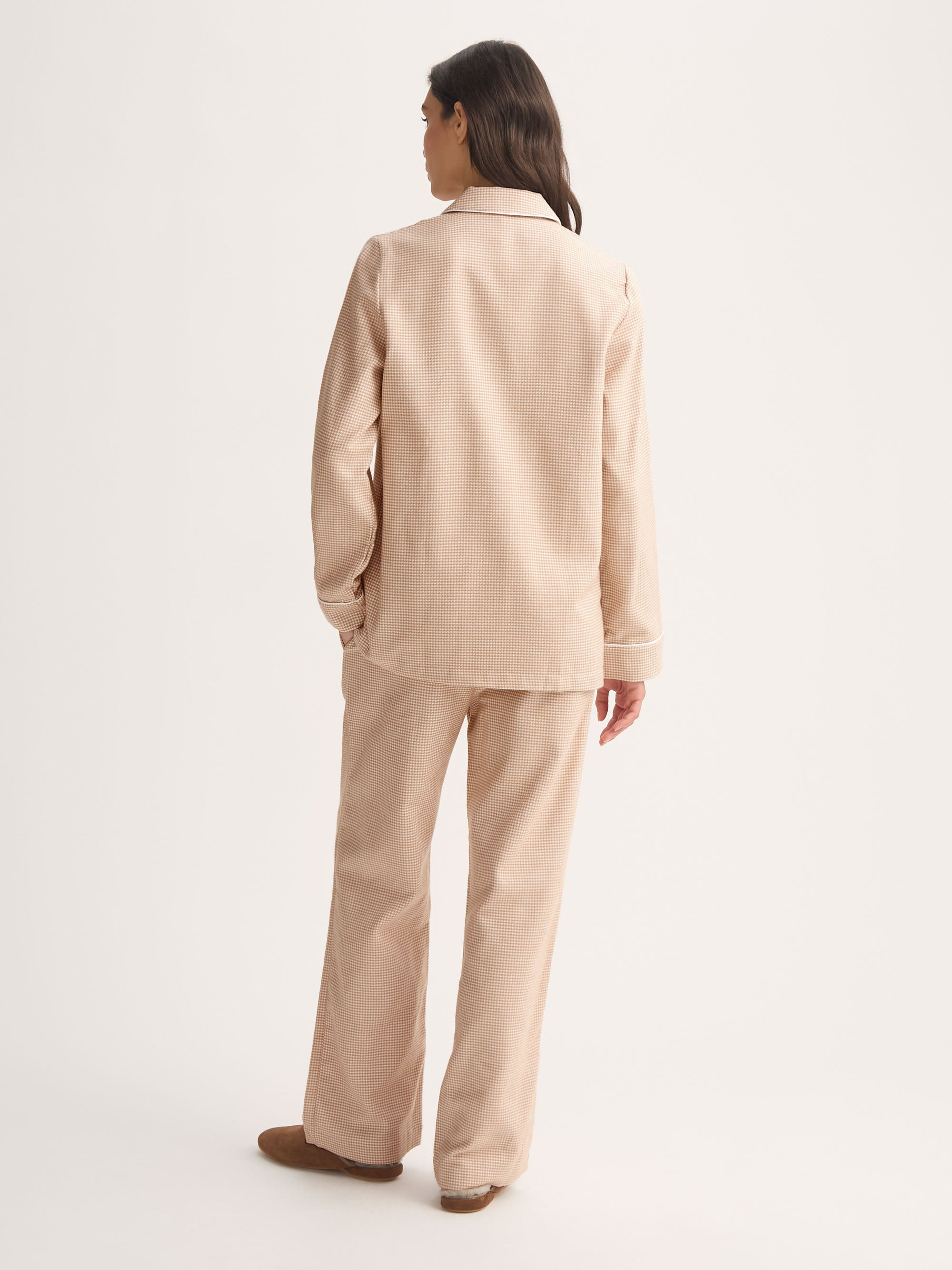 Women's Pajamas Kelburn Brushed Cotton Blush Houndstooth - 4