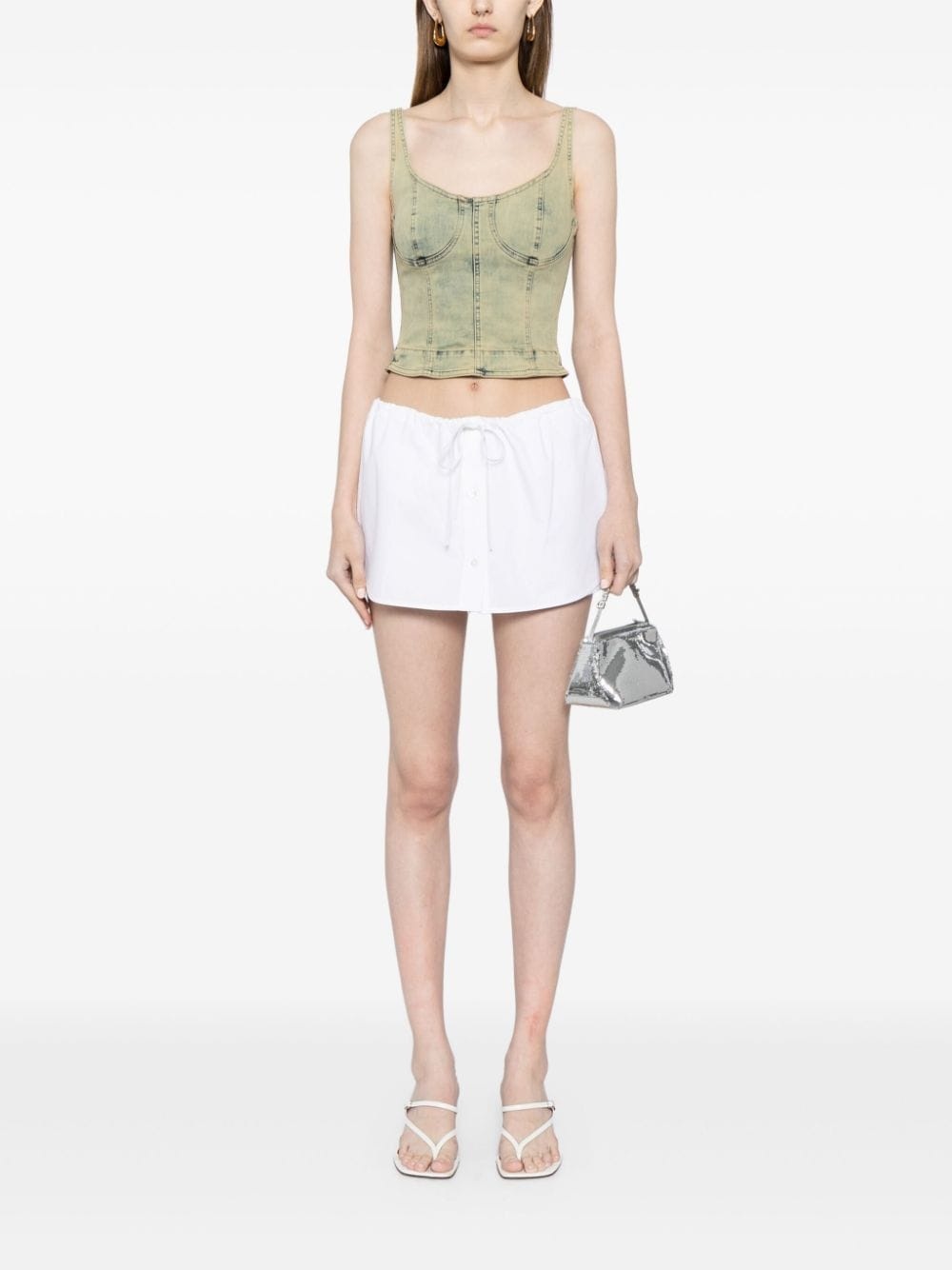 crystal-embellished cotton skort - 2