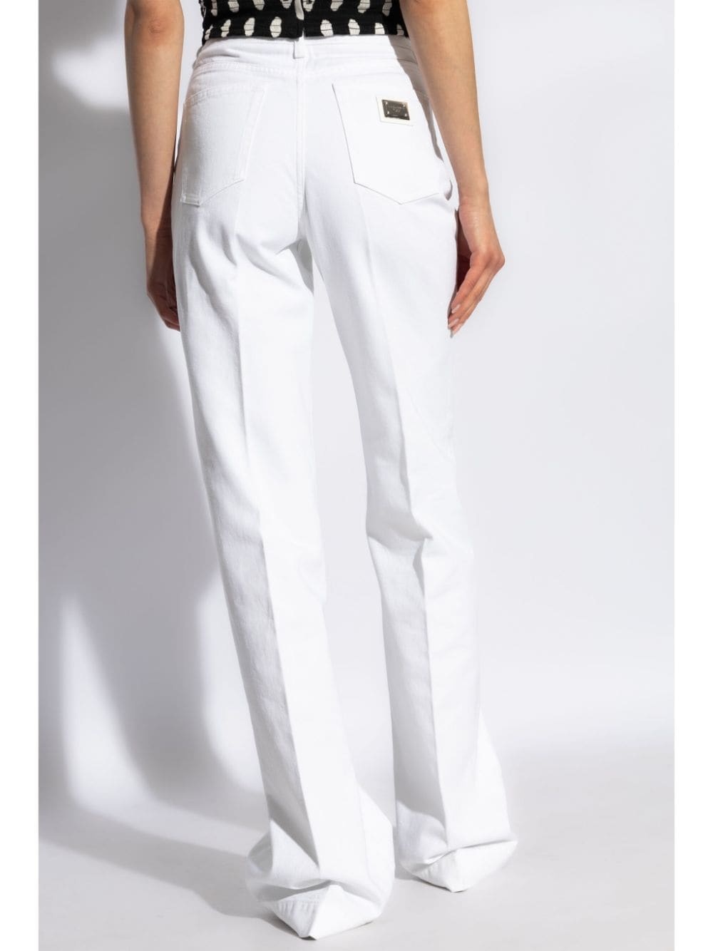 flared denim trousers - 4