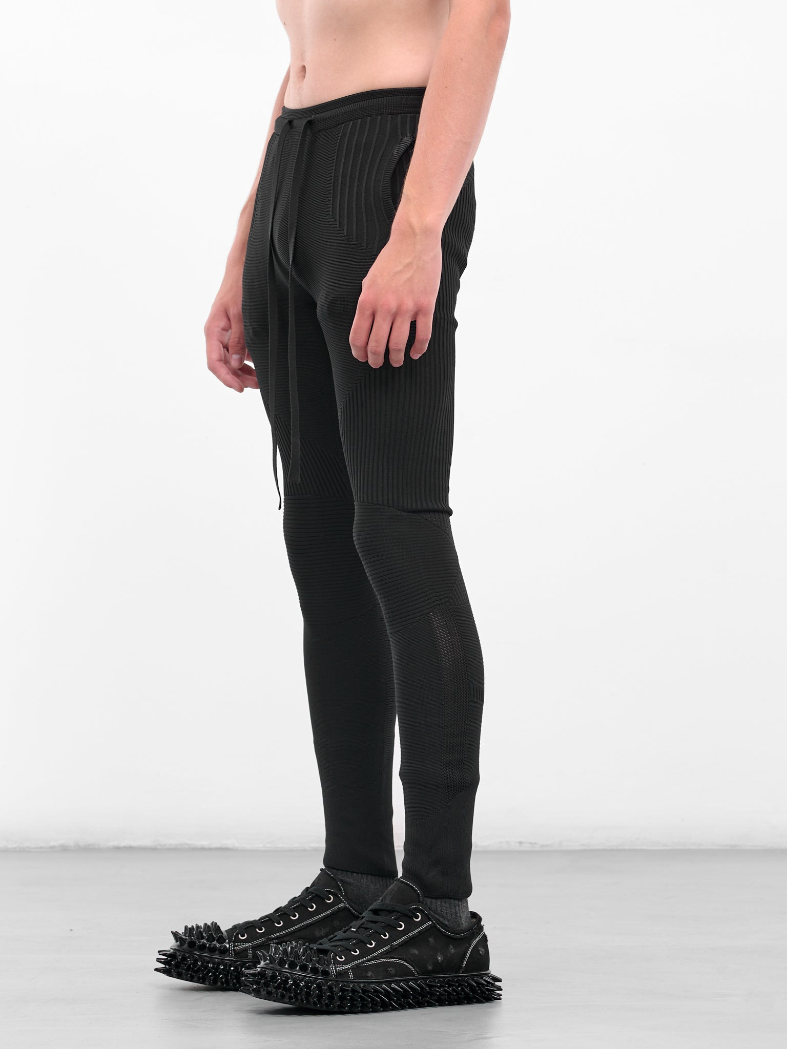 Rib-Knit Patterened Slim Leggings - 2