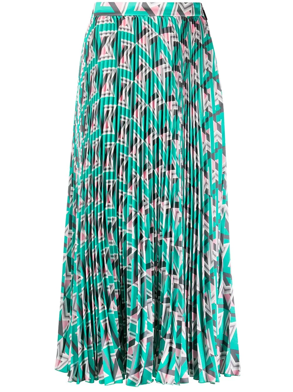 geometric pattern pleated midi skirt - 1