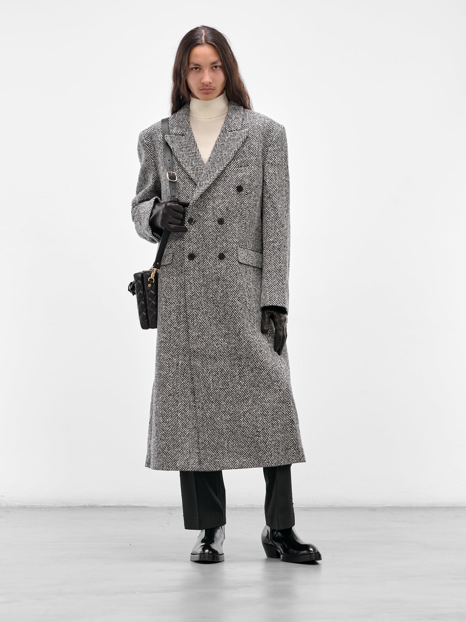 White Wool Rib-Knit Turtleneck - 6