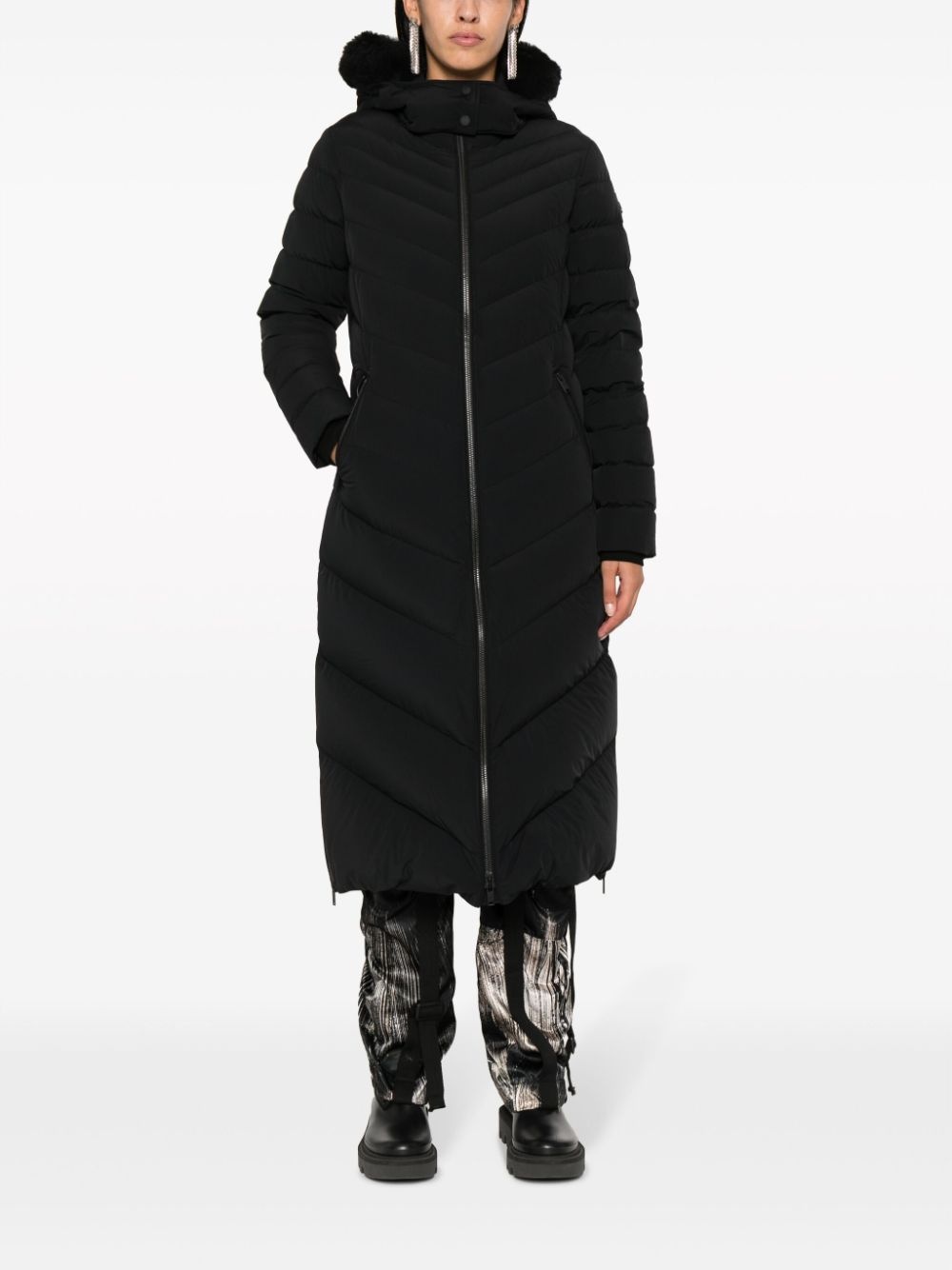 faux-fur hooded padded coat - 4