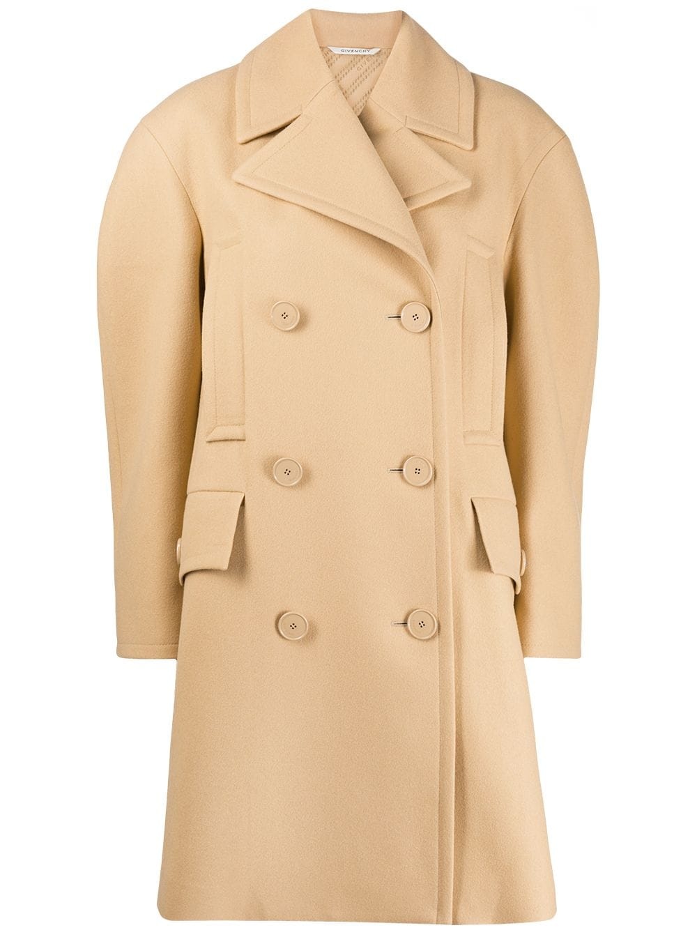 camel double-breasted coat - 1