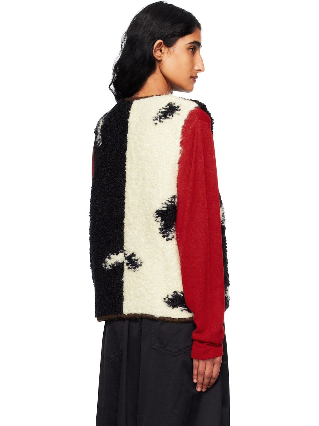 Black & White Blotch Waistcoat Cardigan - 3