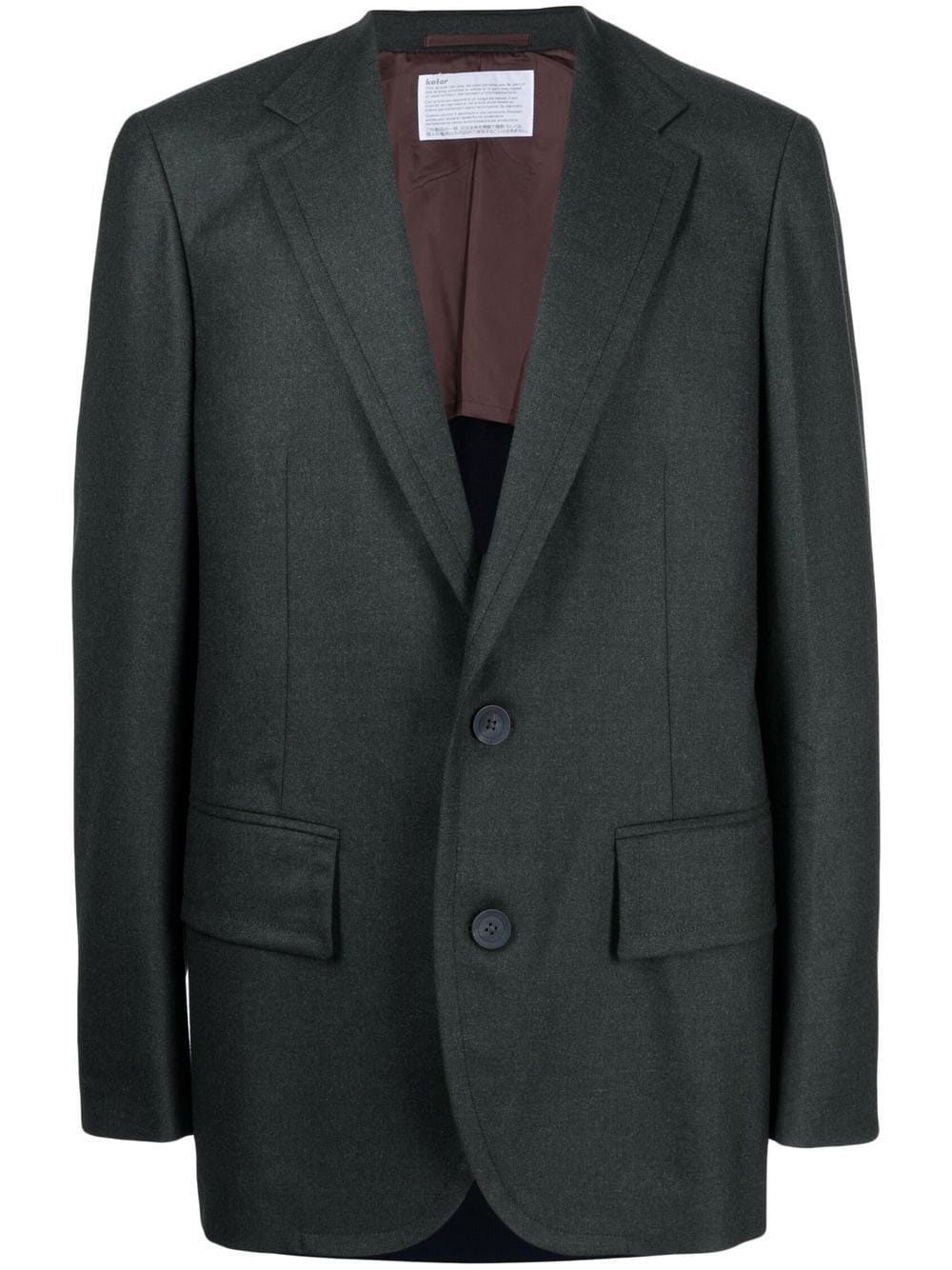 contrast-panel single-breasted blazer - 1