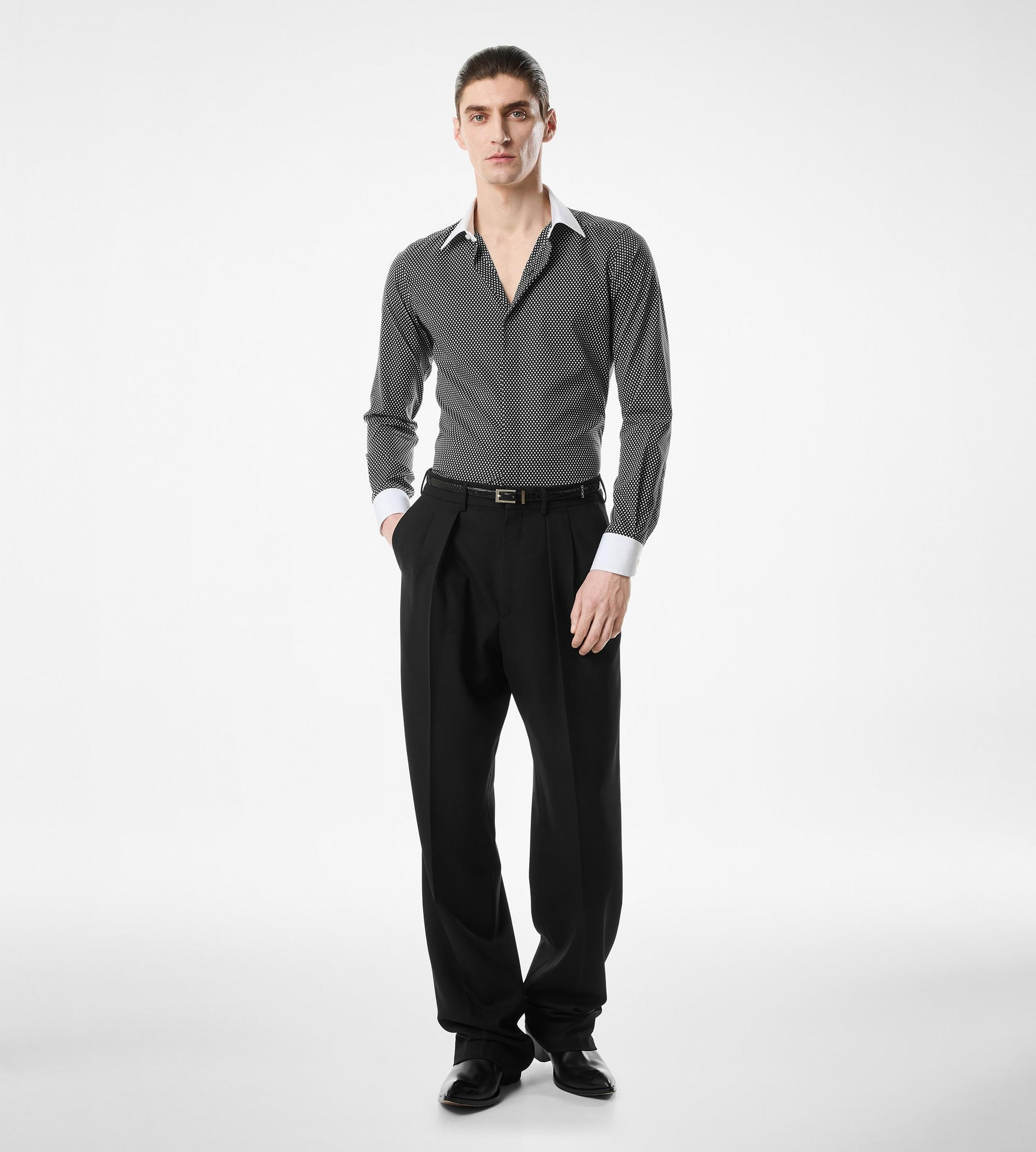 DIAMOND PRINT COTTON CLASSIC FIT SHIRT - 3