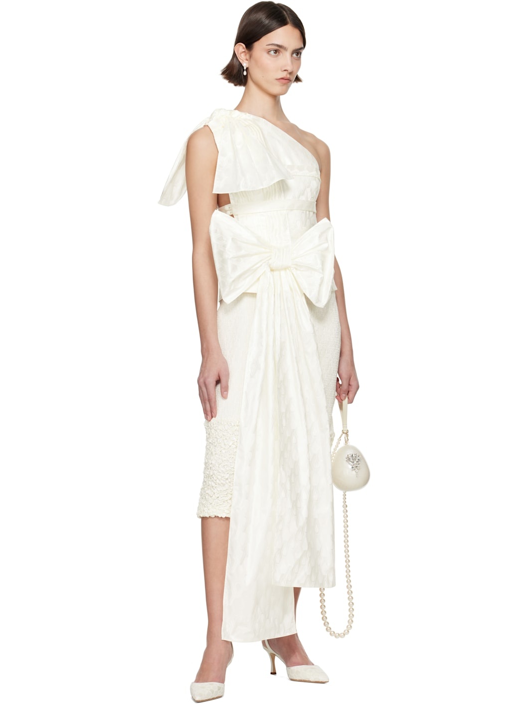 SSENSE Exclusive Bridal Capsule Beatrice Bow Top - 5